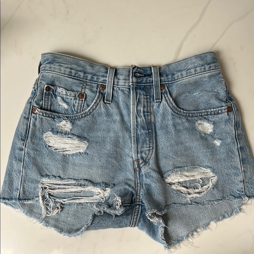 Levi’s 501 Distressed Denim Shorts